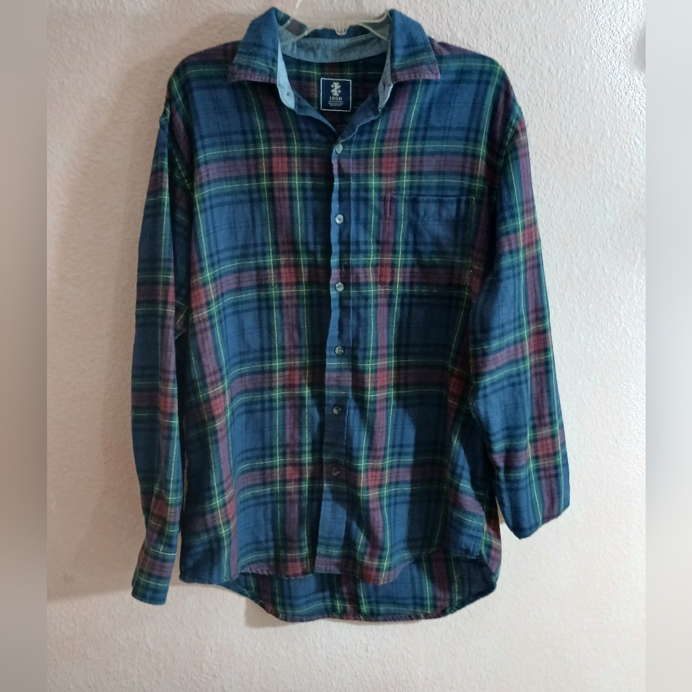 Men's Blue Plaid Shirt